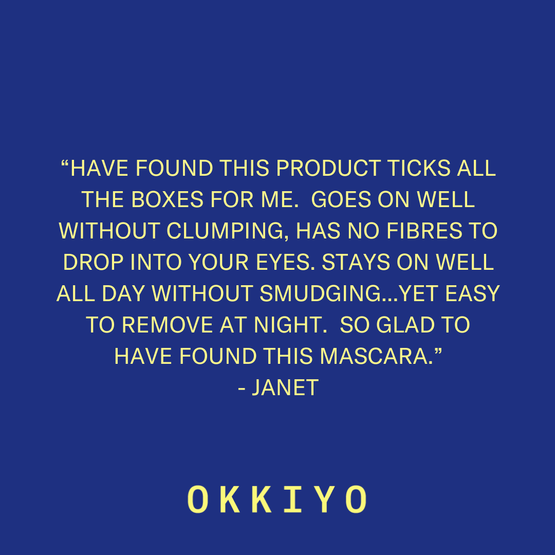 HAVE FOUND THIS PRODUCT TICKS ALL THE BOXES FOR ME.  GOES ON WELL WITHOUT CLUMPING, HAS NO FIBRES TO DROP INTO YOUR EYES.  STAYS ON WELL ALL DAY WITHOUT SMUDGING...YET EASY TO REMOVE AT NIGHT.  SO GLAD TO HAVE FOUND THIS MASCARA.  JANET.